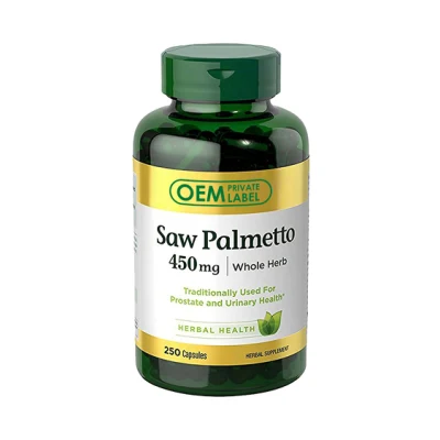 Cápsulas de Saw Palmetto Extrato de Saw Palmetto Bloqueador de DHT Apoia a Micção Crescimento de Cabelo Saúde da Próstata